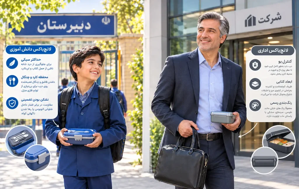 انتخاب ظرف مناسب برای بردن غذا به دانشگاه و مدرسه